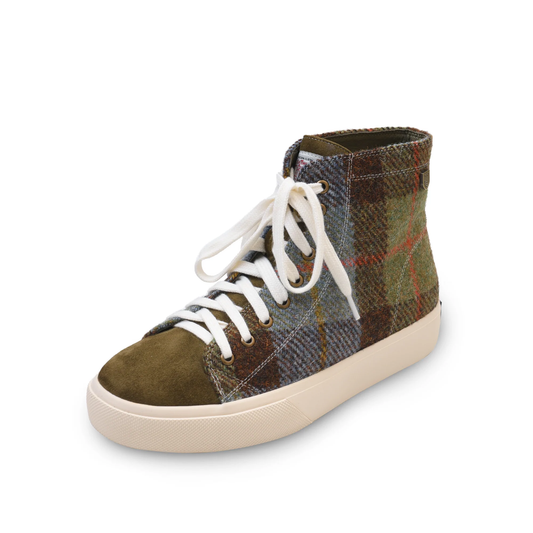 THE BLAIR - High Top Trainer - Chestnut & Blue Tartan