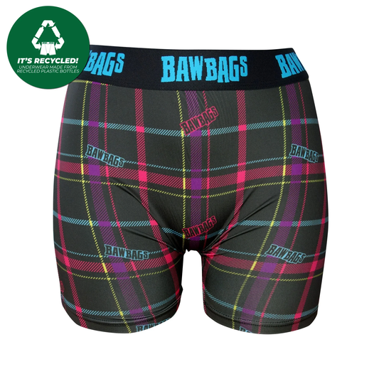BAWBAGS WOMEN'S COOL DE SACS TECHNO TARTAN BOXERS