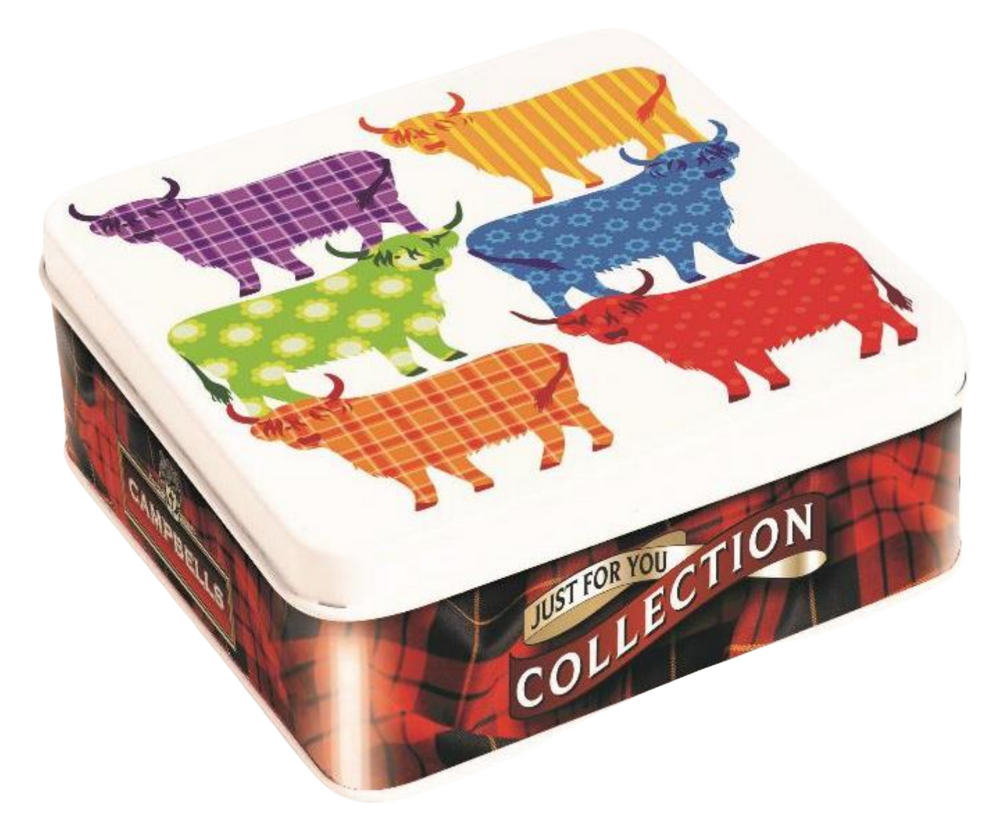Campbells Shortbread Coloured Highland Cows Tin 90g
