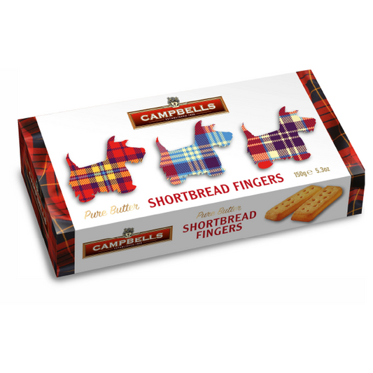 Campbells Shortbread Tartan Scottie Dogs Carton 150g
