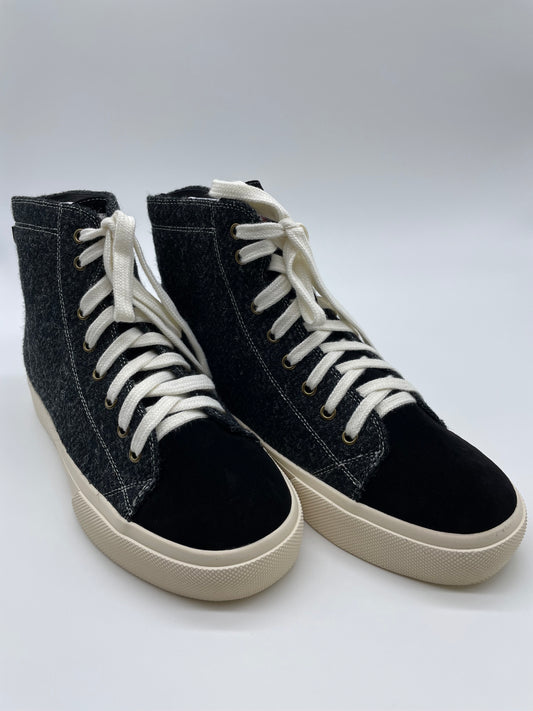 THE BLAIR - High Top Trainer - Black Herringbone